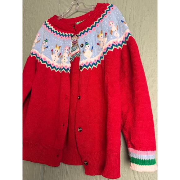 Vintage 90s Kids Snowman Cardigan Sweater – Size 10T - Picture 4 of 6
